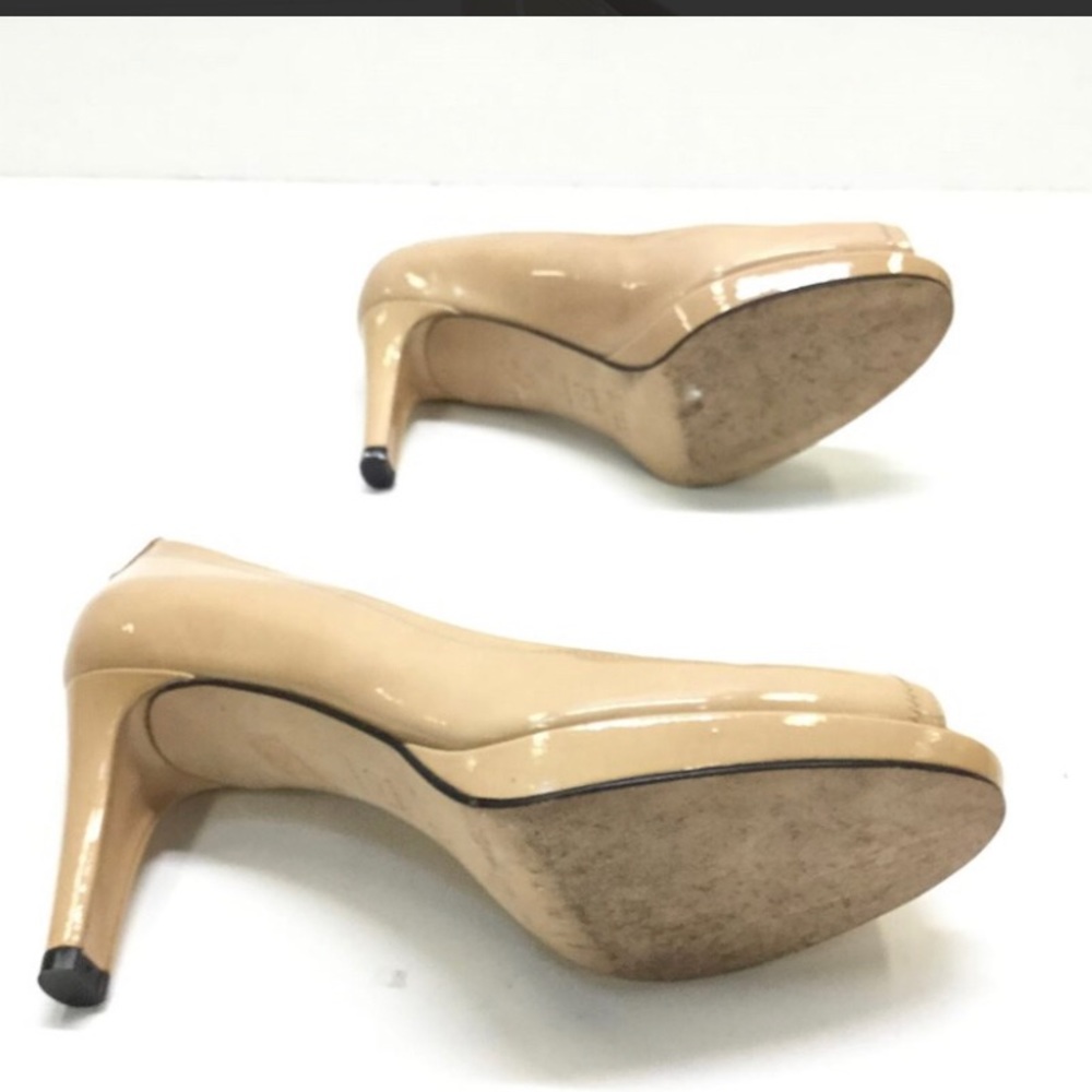 Stuart Weitzman Nude Peep Toe Pumps - Picture 6 of 11